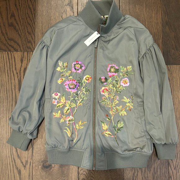 Anthropologie floral embroidered bomber jacket - Sold Out Online - NWT - Picture 6 of 7